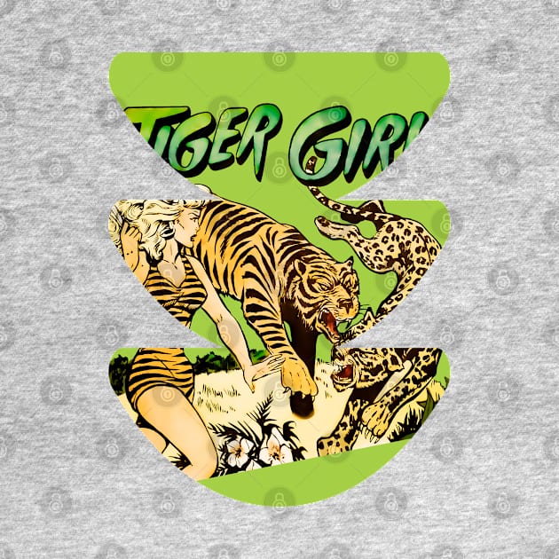 Tiger Girl Retro Vintage Comic Old Popart Funny Scifi Fantasy by REVISTANGO